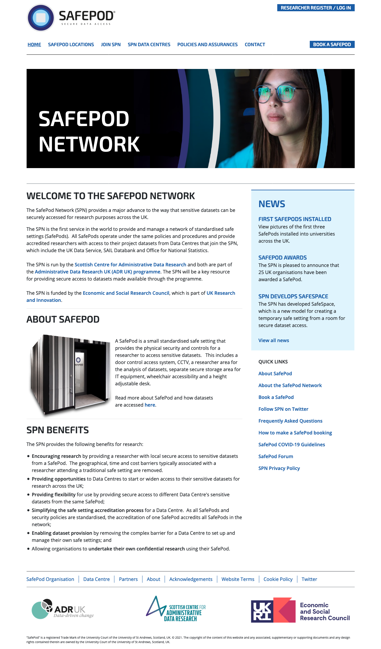 SafePod Network Home page.png